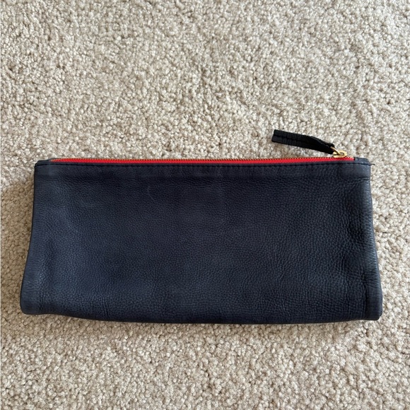 CLARE V. Los Angeles Anthropologie casual Navy blue suede clutch handheld purse - Picture 1 of 16